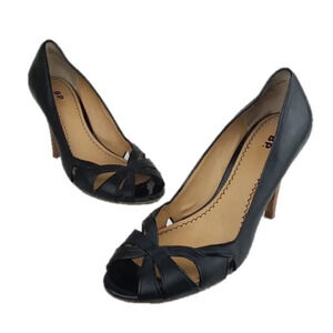 Nordstrom BP Daniella Black Peep Toe Cut Out Heels